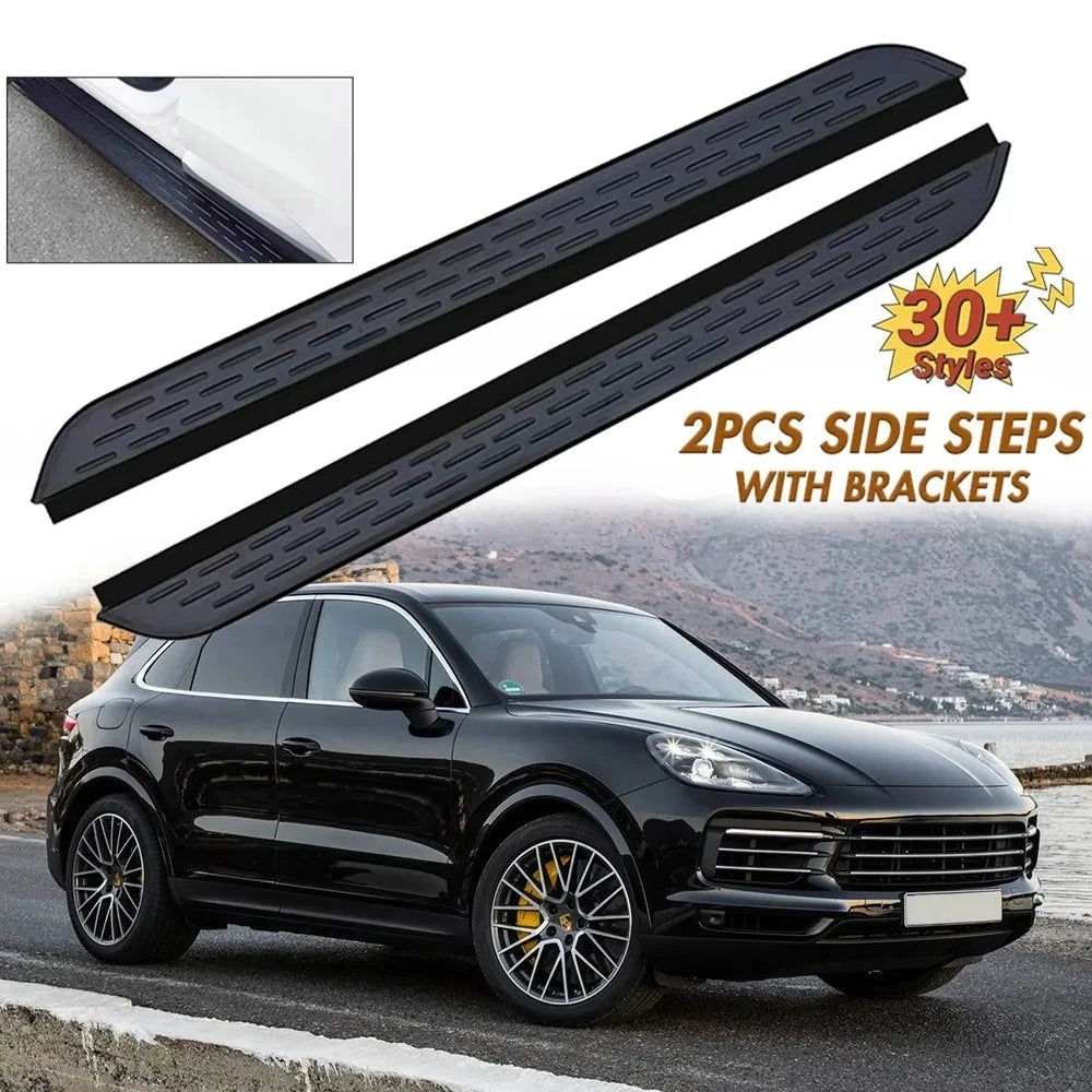 Marchepieds Latéraux Aluminium Porsche Cayenne 2019-2024 - vue de face - Becquet Voiture