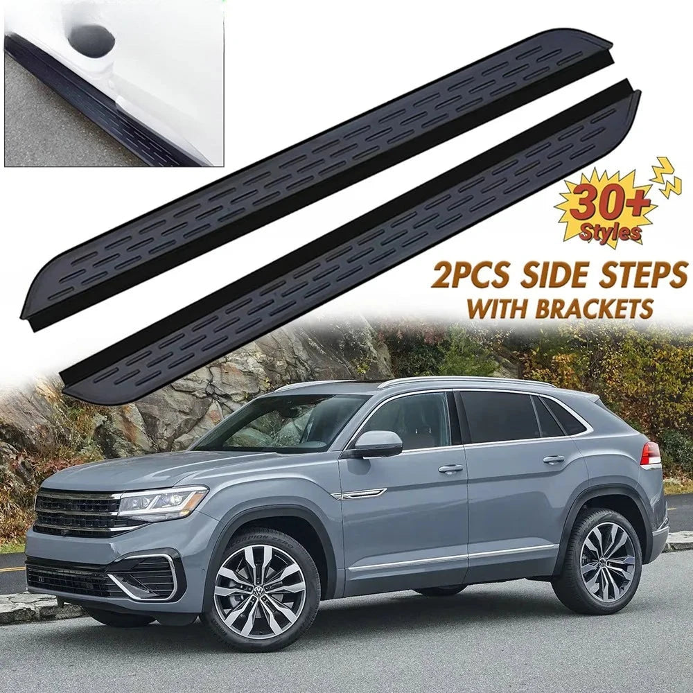 Marchepieds Latéraux Aluminium Volkswagen Atlas Teramont 2018-2024 - vue de face - Becquet Voiture