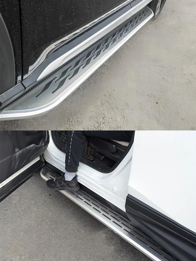 Marchepieds Latéraux Aluminium Volkswagen Tiguan 2018-2024 - vue de trois-quarts - Becquet Voiture