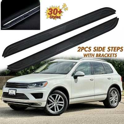 Marchepieds Latéraux Aluminium Volkswagen Touareg 2011-2018 - vue de face - Becquet Voiture