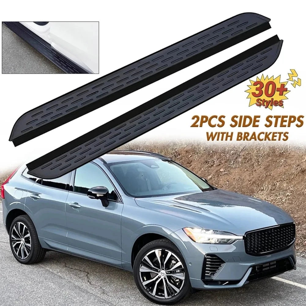 Marchepieds Latéraux Aluminium Volvo XC60 2018-2024 - vue de face - Becquet Voiture