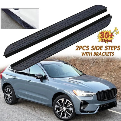 Marchepieds Latéraux Aluminium Volvo XC60 2018-2024 - vue de face - Becquet Voiture