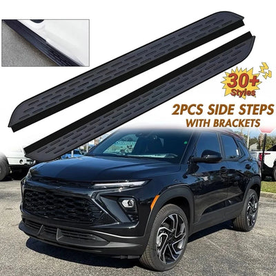 Marchepieds Latéraux Noirs Chevrolet Trailblazer 2021-2025 - vue de face - Becquet Voiture