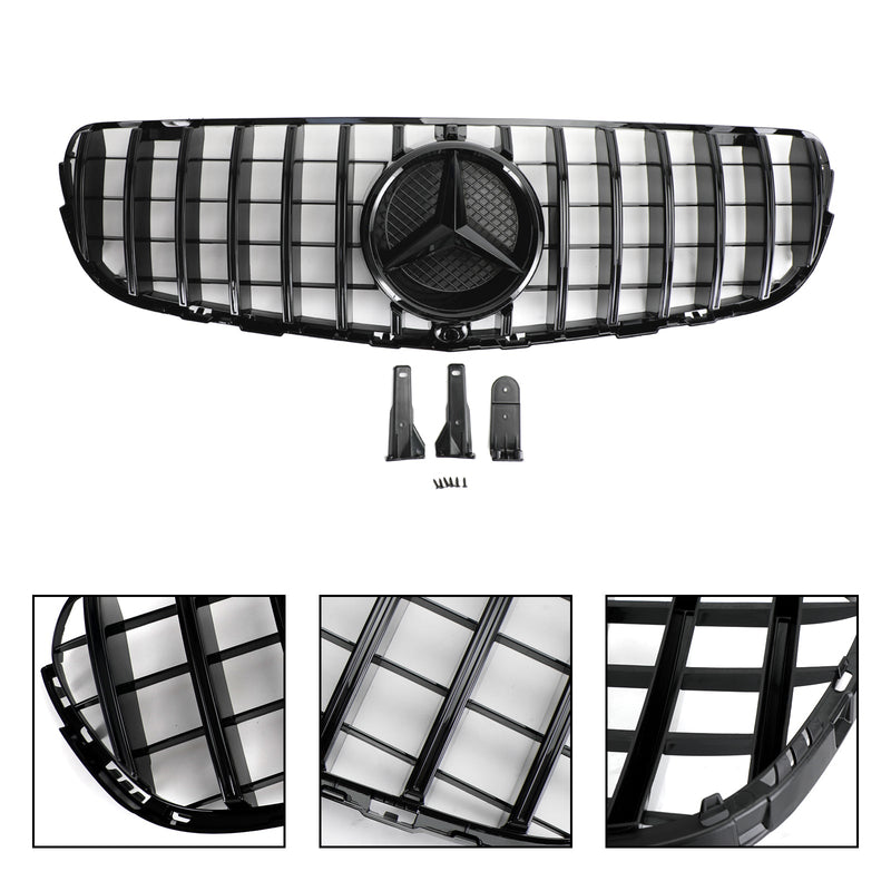 Mercedes GLC W253/X253 2015-2019 Grille Pare-Chocs Avant Noir Brillant Caméra - vue rapprochée - Becquet Voiture