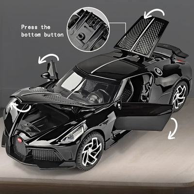 Miniature Bugatti La Voiture Noire 1:32 Noir - vue de profil - Becquet Voiture