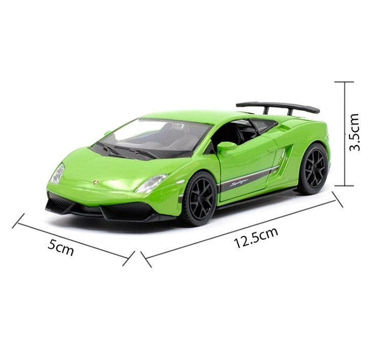 Miniature Lamborghini Gallardo Superleggera 1:36 - vue de dessus - Becquet Voiture