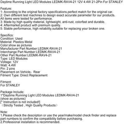 Module Feux de Jour LED Stanley LEDMK-RAV4-21 - vue de face 2 - Becquet Voiture
