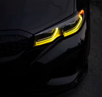 Module LED Angel Eyes Jaune CSL BMW Série 3 G20 - vue de face - Becquet Voiture