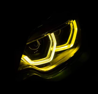 Modules LED DRL Angel Eyes jaune CSL BMW Série 2 F22 M2 F87 2014-2021 - packshot studio - Becquet Voiture