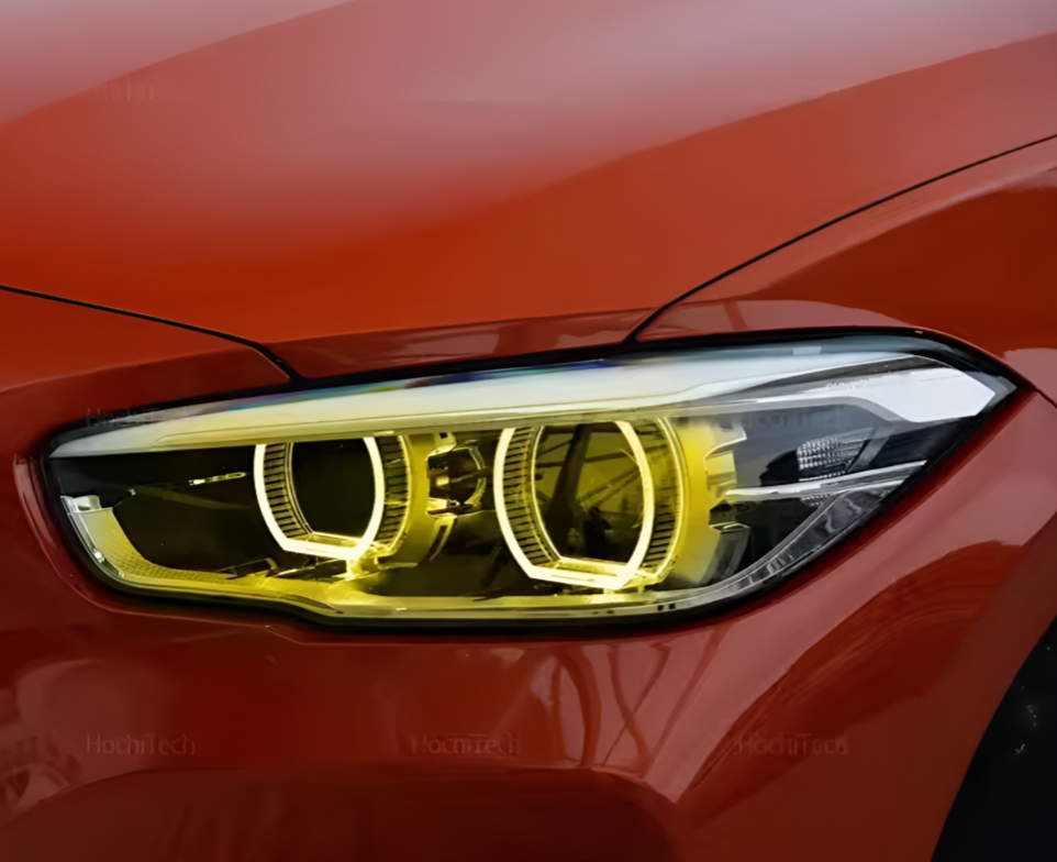 Modules LED DRL Jaunes Angel Eyes BMW Série 1 F20 - vue de face - Becquet Voiture