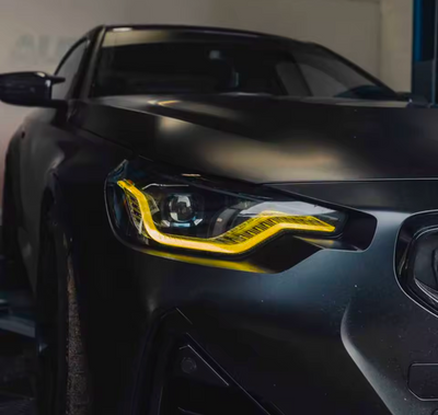 Modules LED DRL Jaunes Angel Eyes BMW Série 2 G42 - vue de profil - Becquet Voiture