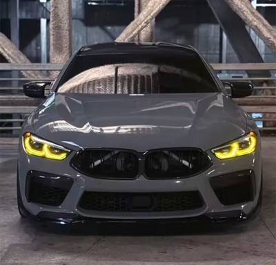 Modules LED DRL Jaunes Angel Eyes Look CSL BMW Série 8 G15 - vue arrière - Becquet Voiture