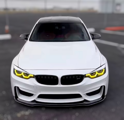 Modules LED DRL Jaunes Look CSL Angel Eyes pour BMW Série 4 F32 M4 F82 - vue de face - Becquet Voiture