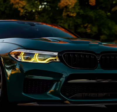 Modules LED DRL Jaunes Look CSL BMW Série 5 G30 - installé sur véhicule - Becquet Voiture