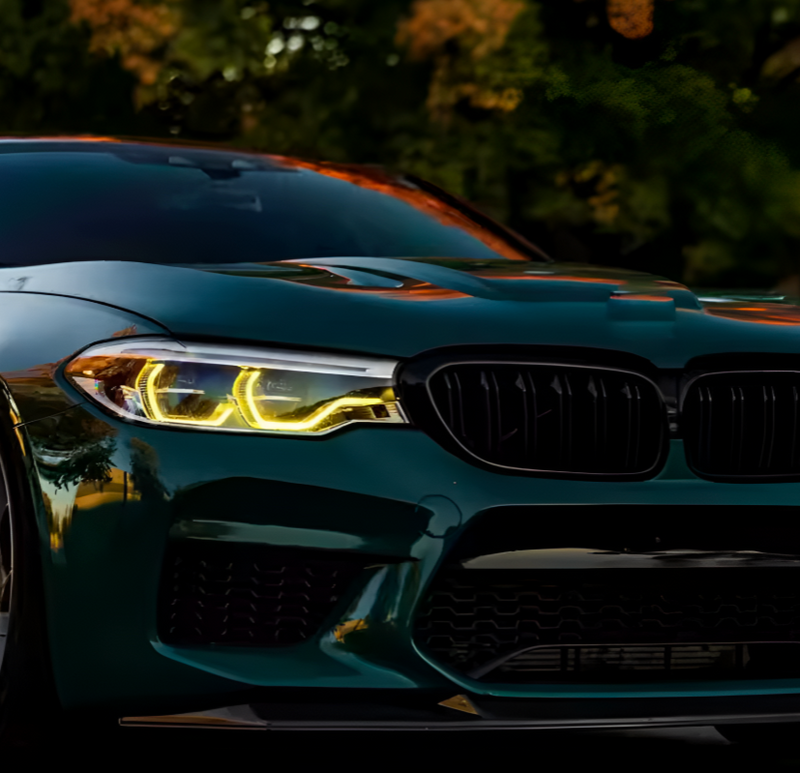Modules LED DRL Jaunes Look CSL BMW Série 5 G30 - installé sur véhicule - Becquet Voiture