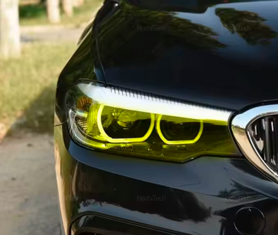 Modules LED DRL Jaunes Look CSL BMW Série 5 G30 - vue arrière - Becquet Voiture