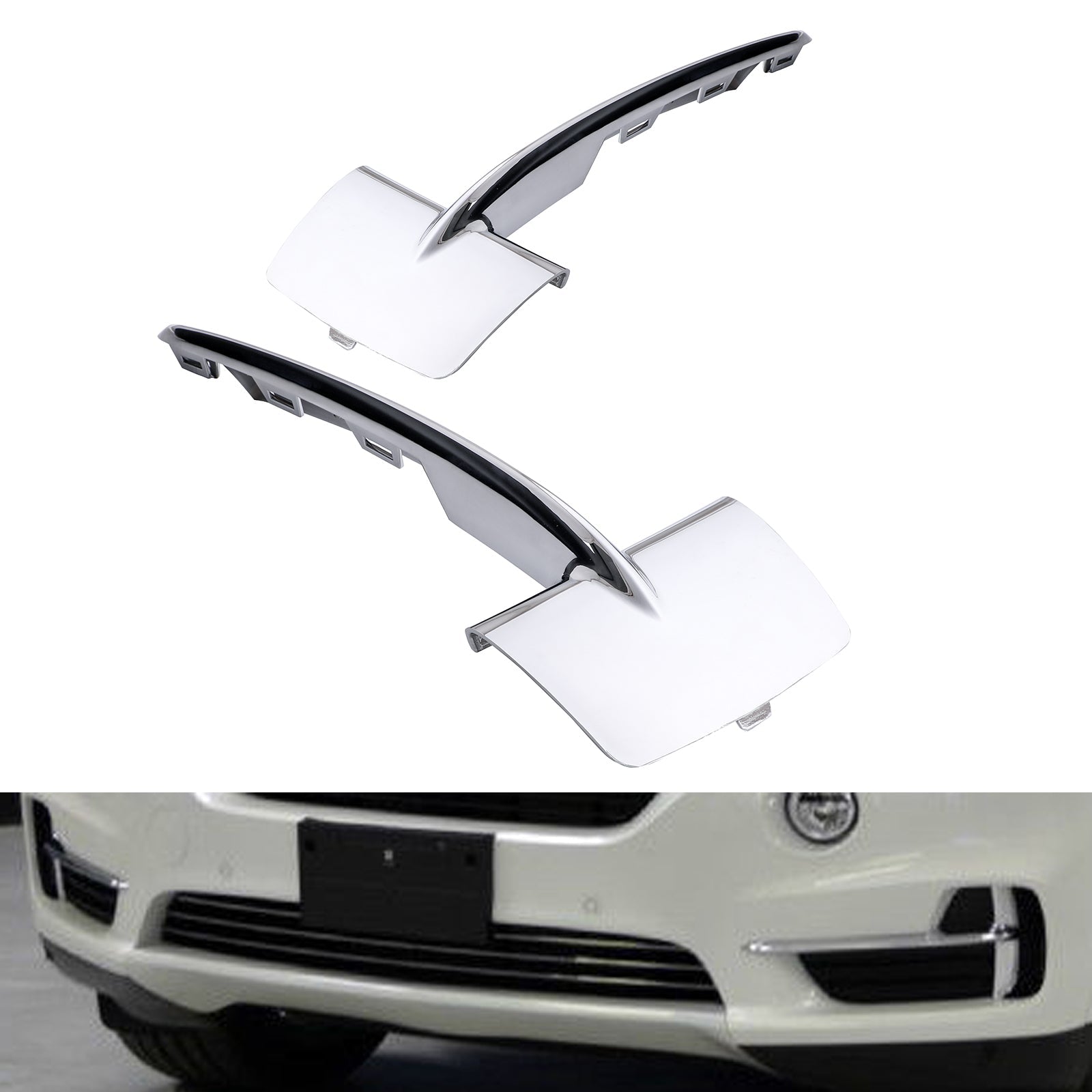Moulure Garniture Calandre Inférieure Chrome BMW X5 F15 2014-2018 - vue de face - Becquet Voiture