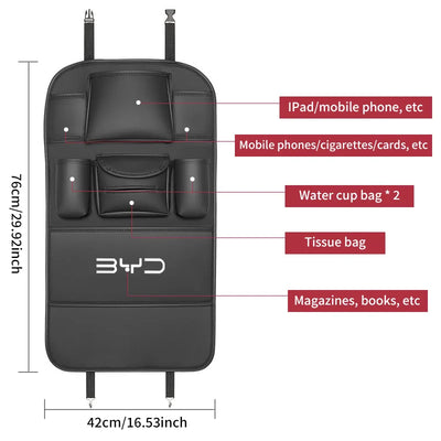 Organiseur de Dossier de Siège pour BYD Atto 3 Han Song - packshot studio - Becquet Voiture