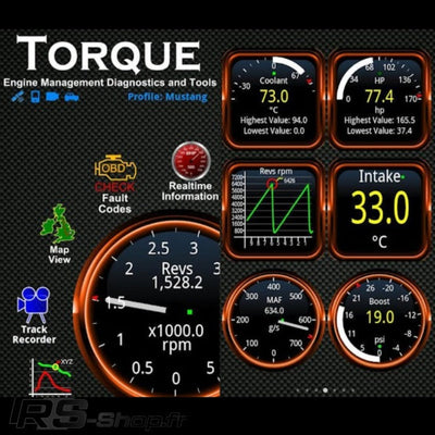 Outil Diagnostic OBD ELM 327 V2.1 Bluetooth - vue de profil - Becquet Voiture