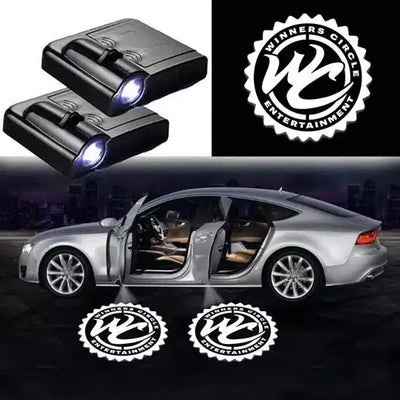 Pack 2 Lumières LED de Porte Winners Circle Projection Logo - vue de face - Becquet Voiture
