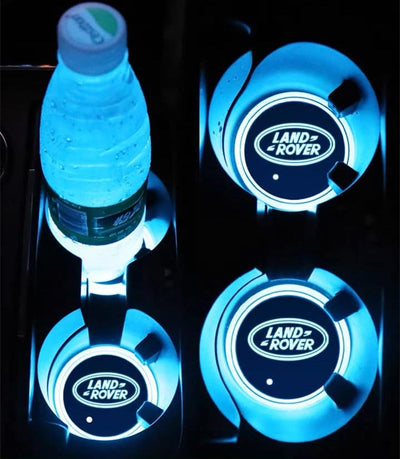 Pack 2 Porte-gobelets LED Land Rover avec 7 Modes Couleurs - en situation - Becquet Voiture