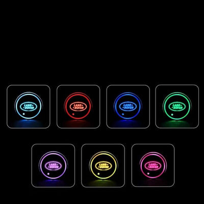 Pack 2 Porte-gobelets LED Land Rover avec 7 Modes Couleurs - packshot studio - Becquet Voiture