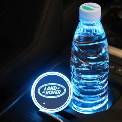 Pack 2 Porte-gobelets LED Land Rover avec 7 Modes Couleurs - vue de dessus - Becquet Voiture
