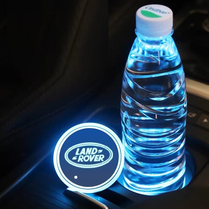 Pack 2 Porte-gobelets LED Land Rover avec 7 Modes Couleurs - vue de dessus - Becquet Voiture