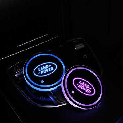Pack 2 Porte-gobelets LED Land Rover avec 7 Modes Couleurs - vue de profil 2 - Becquet Voiture