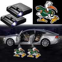 Pack 2 projecteurs LED logo Miami pour portes de voiture - vue de face - Becquet Voiture