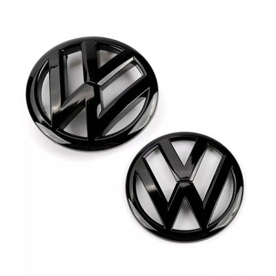 Pack emblèmes noirs VW Polo 5 - vue de face - Becquet Voiture