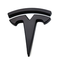 Pack Emblèmes Tesla Model 3 Y Noir Mat Carbone Rouge - vue de face - Becquet Voiture