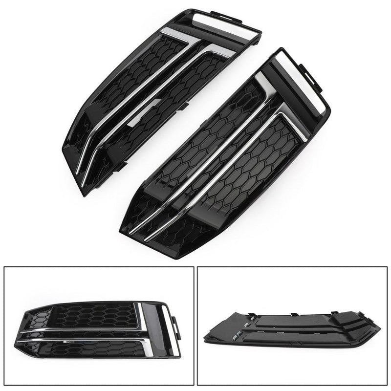 Pair of Front Fog Light Covers Audi A4 B9 S-Line 2016-2018 - rear view - Becquet Voiture