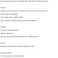 Pair of Front Fog Light Covers Audi A4 B9 S-Line 2016-2018 - top view - Becquet Voiture