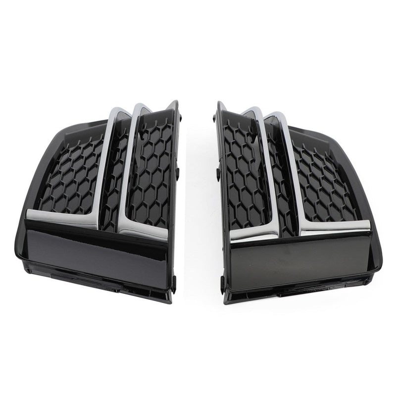 Pair of Front Fog Light Covers Audi A4 B9 S-Line 2016-2018 - close-up view - Becquet Voiture