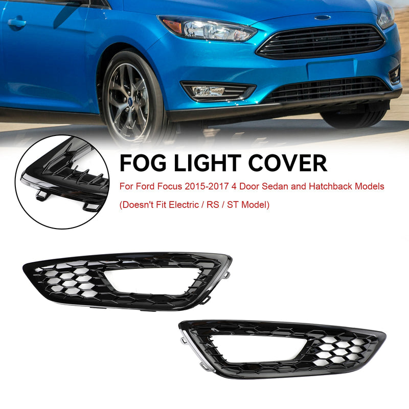 Paire Caches Antibrouillard Nid d'Abeille Ford Focus 2015-2017 ABS - installé sur véhicule - Becquet Voiture