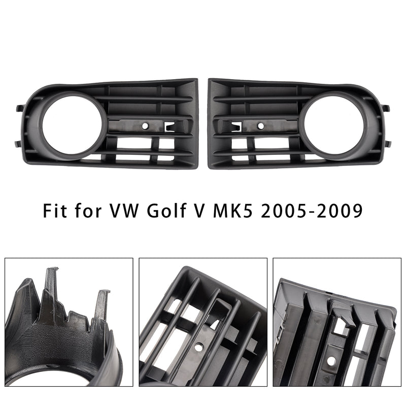Paire Caches Calandre Antibrouillard VW Golf V MK5 2005-2009 - installé sur véhicule - Becquet Voiture