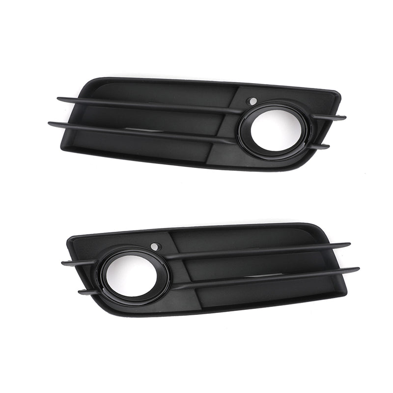 Pair of Fog Light Grilles Audi A4 S-Line S4 2008-2012 - front view - Becquet Voiture