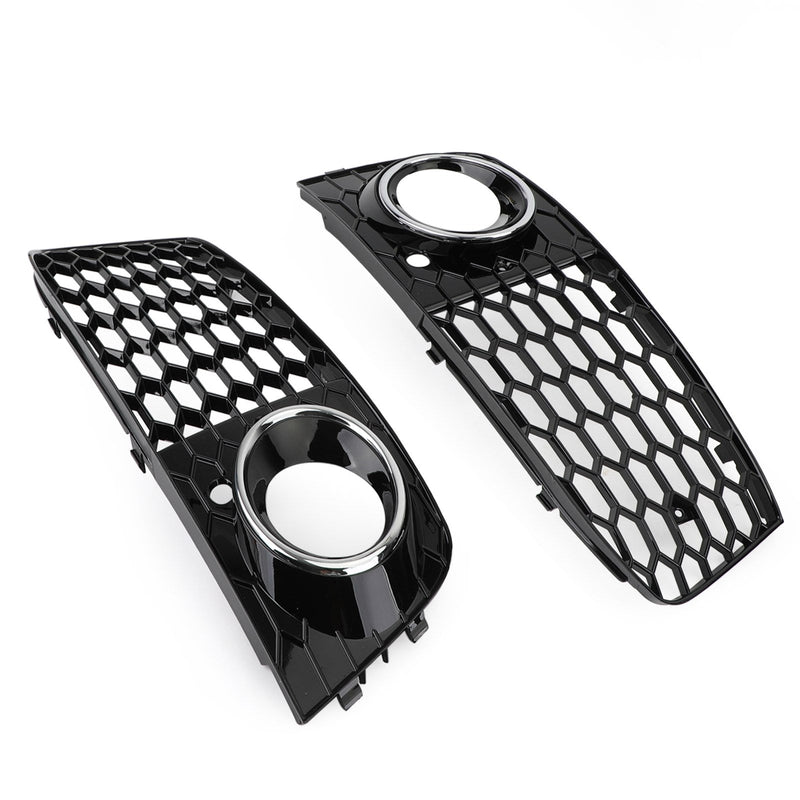 Paire de Grilles Antibrouillard Nid d'Abeille Audi A4 B8 2009-2012 - installé sur véhicule - Becquet Voiture