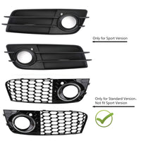 Paire de Grilles Antibrouillard Nid d'Abeille Audi A4 B8 2009-2012 - vue de face 2 - Becquet Voiture