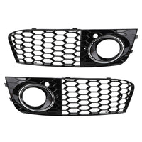 Paire de Grilles Antibrouillard Nid d'Abeille Audi A4 B8 2009-2012 - vue de trois-quarts - Becquet Voiture