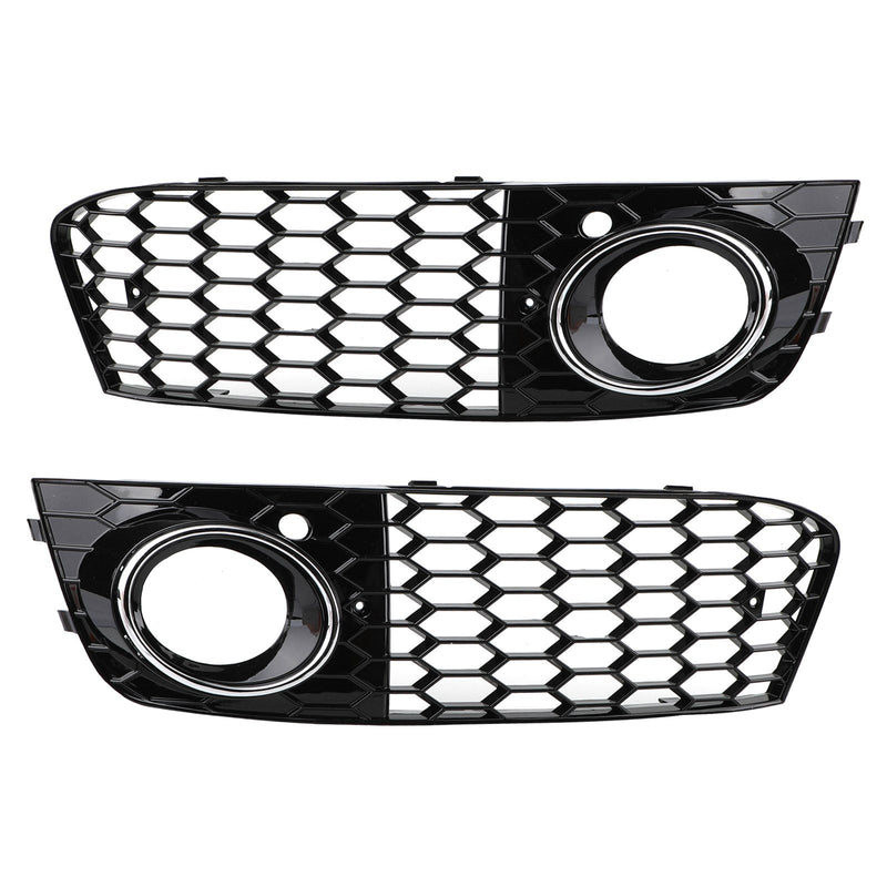 Paire de Grilles Antibrouillard Nid d'Abeille Audi A4 B8 2009-2012 - vue de trois-quarts - Becquet Voiture
