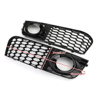 Paire de Grilles Antibrouillard Nid d'Abeille pour Audi A4 B8 RS4 2009-2012 - vue arrière - Becquet Voiture