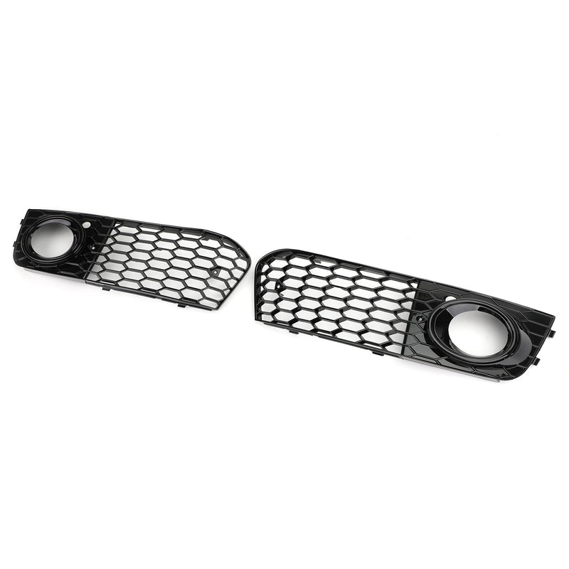 Paire de Grilles Antibrouillard Nid d'Abeille pour Audi A4 B8 RS4 2009-2012 - vue rapprochée - Becquet Voiture