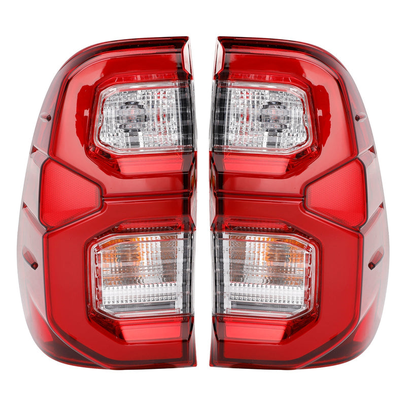 Paire Feux Arrière LED Toyota Hilux Revo Rocco 2015-2021 Rouge - vue arrière - Becquet Voiture
