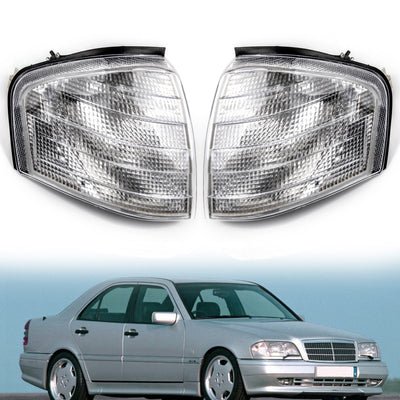 Paire Feux Clignotants Angle Mercedes Benz Classe C W202 1994-2000 - vue de face - Becquet Voiture
