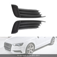 Pair of Black Anti-Fog Grilles for Audi A3 S3 8V 2013–2017 - side view - Becquet Voiture