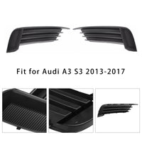 Pair of Black Anti-Fog Grilles for Audi A3 S3 8V 2013–2017 - three-quarter view - Becquet Voiture