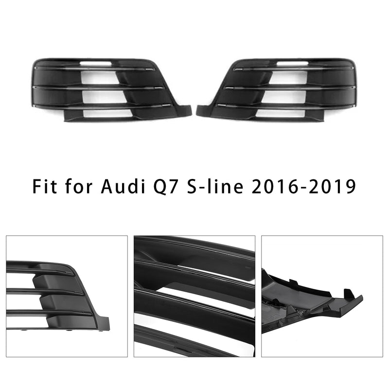 Pair of Anti-Fog Grilles Audi Q7 S-Line 4M 2016-2019 - fitted on vehicle - Becquet Voiture