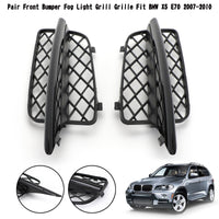 Paire Grilles Antibrouillard Pare-chocs Avant BMW X5 E70 Noir - vue arrière - Becquet Voiture